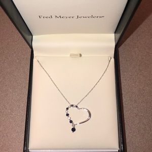14K Sapphire Journey Heart Pendent